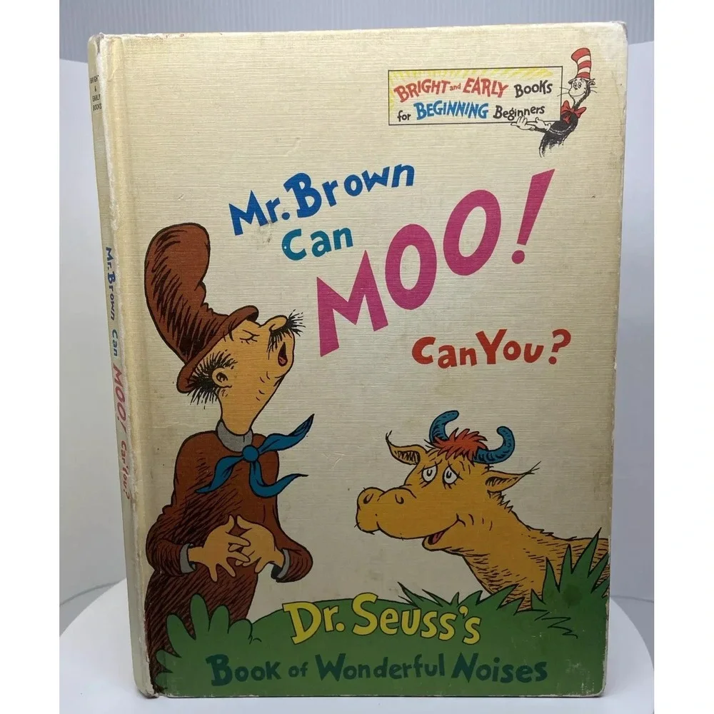 VTG Dr Seuss‎ Mr. Brown Can MOO Can you? Book Club Edition 1970 Hardcover